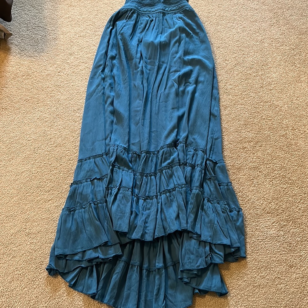 Boho teal backless dress - Picture 4 of 6